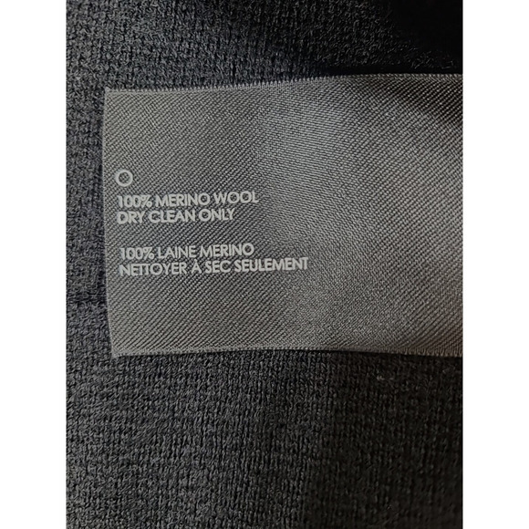 Club Monaco Tunic Sweater Dress Womens Small Black Merino Wool Career Minimalist - Picture 6 of 6
